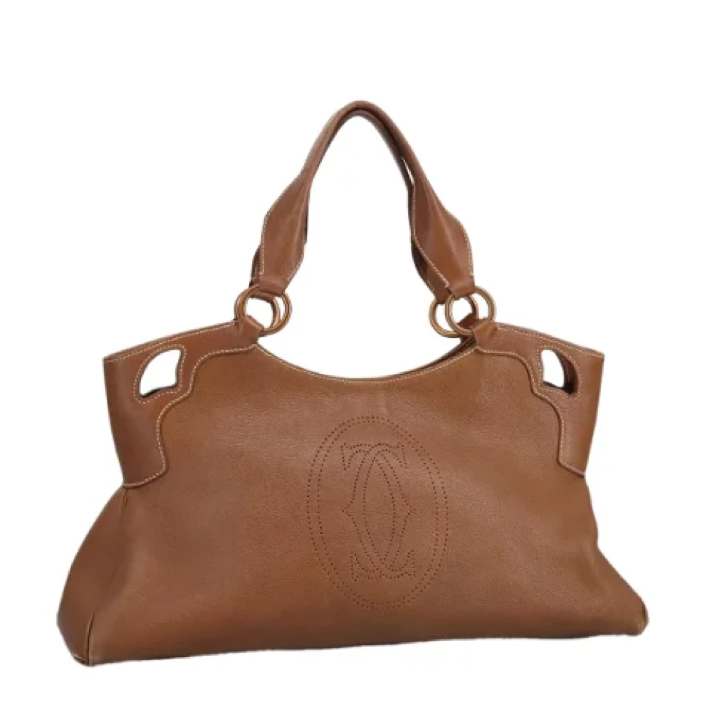 Cartier Vintage Pre-owned Leather handbags Brown Dames