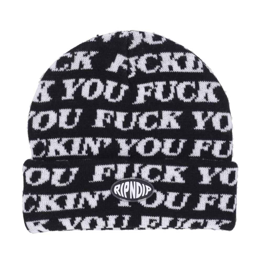 Ripndip Zwarte Gebreide Beanie Muts met Borduursel Black Heren