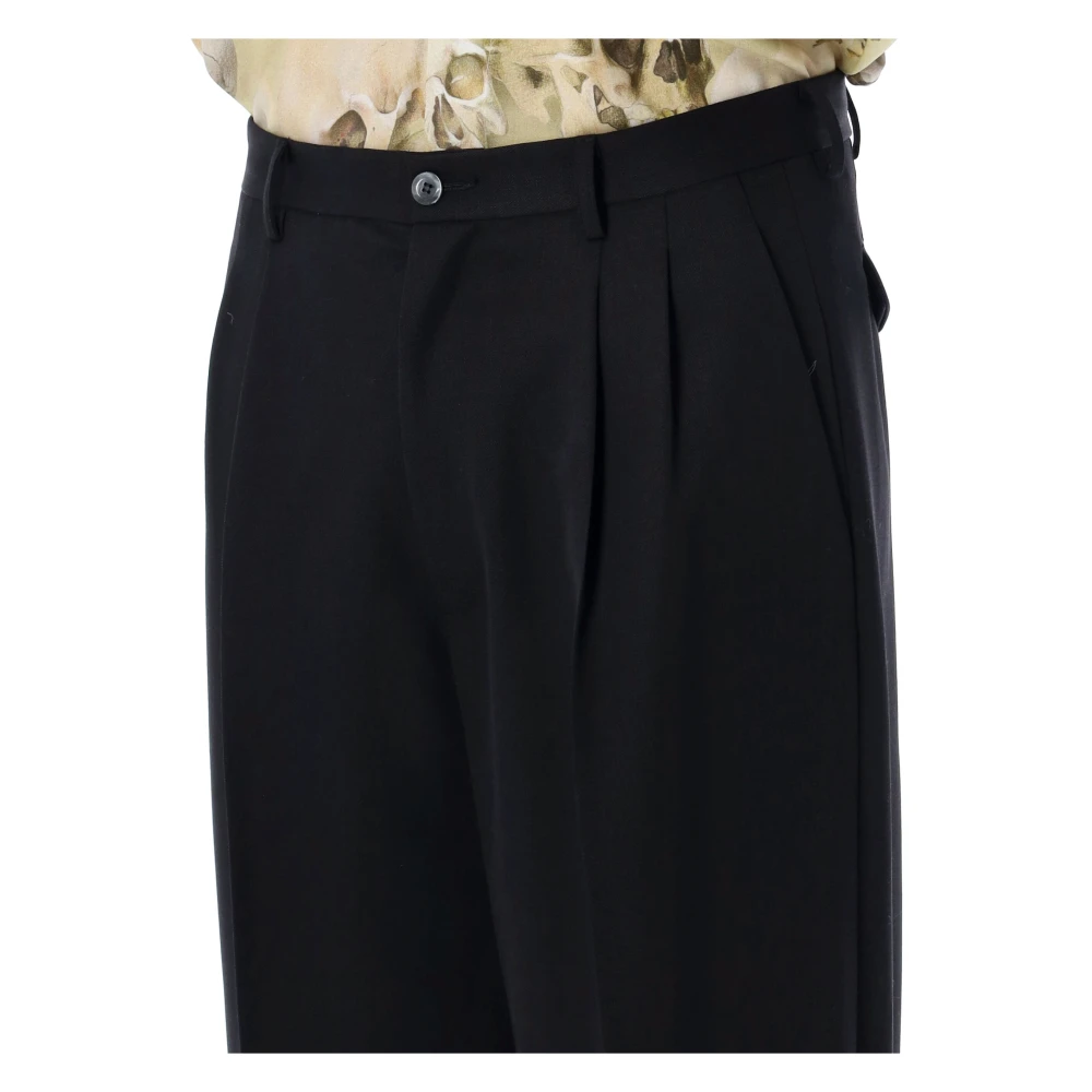 Magliano Zwarte Wijde Wollen Broek Black Heren
