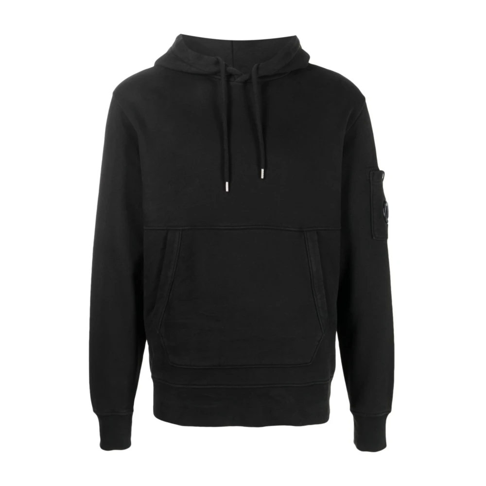 C.P. Company Zwarte Oblo Logo-Patch Hoodie Black Heren