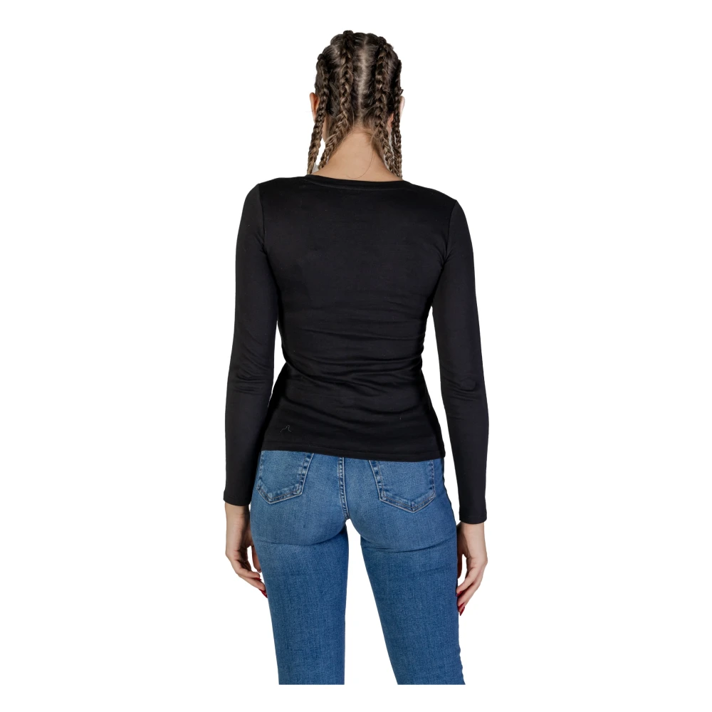 Guess Lange mouwen katoenen T-shirt collectie Black Dames