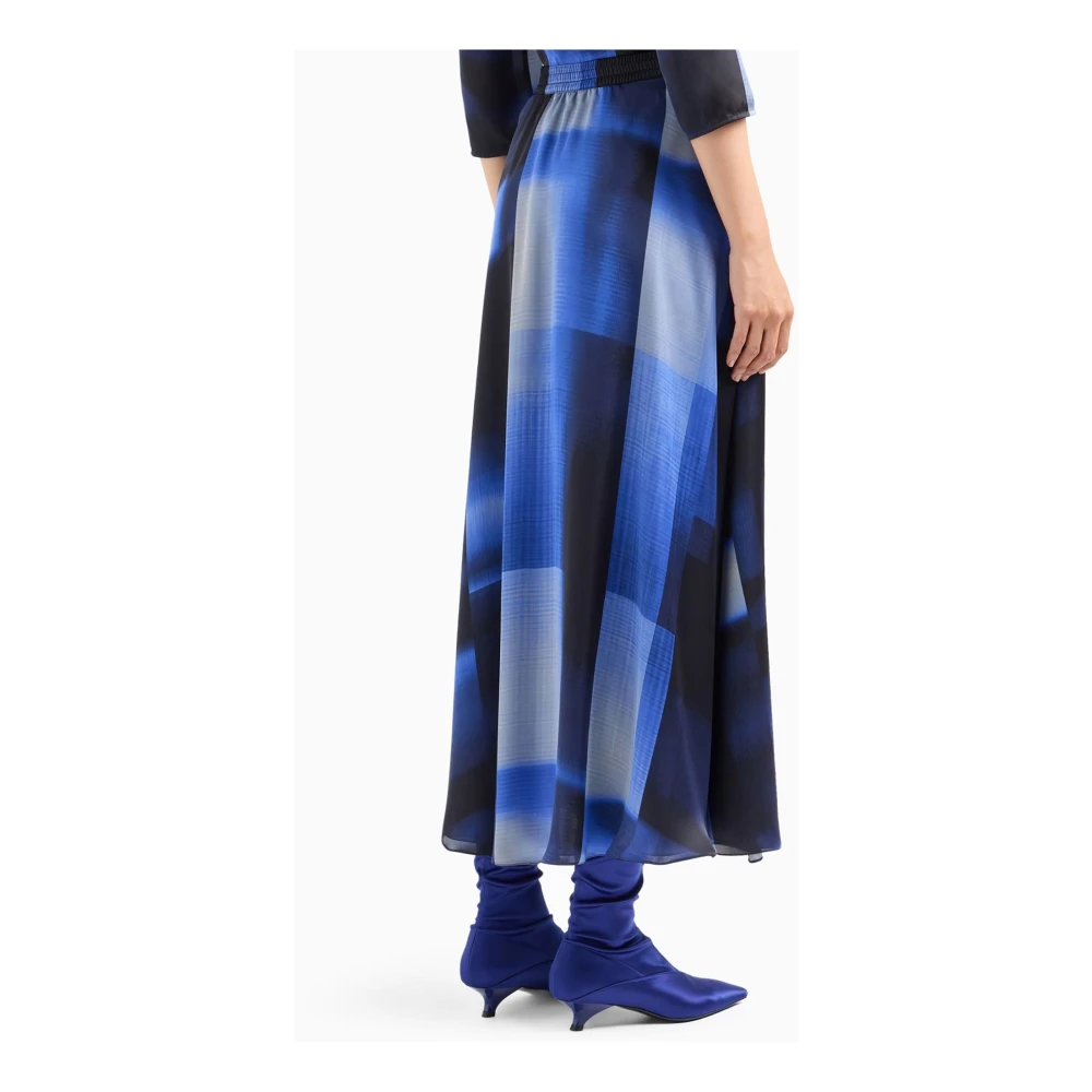 Emporio Armani Gedrukte satijnen rok Elastische taille Georgette voering Multicolor Dames