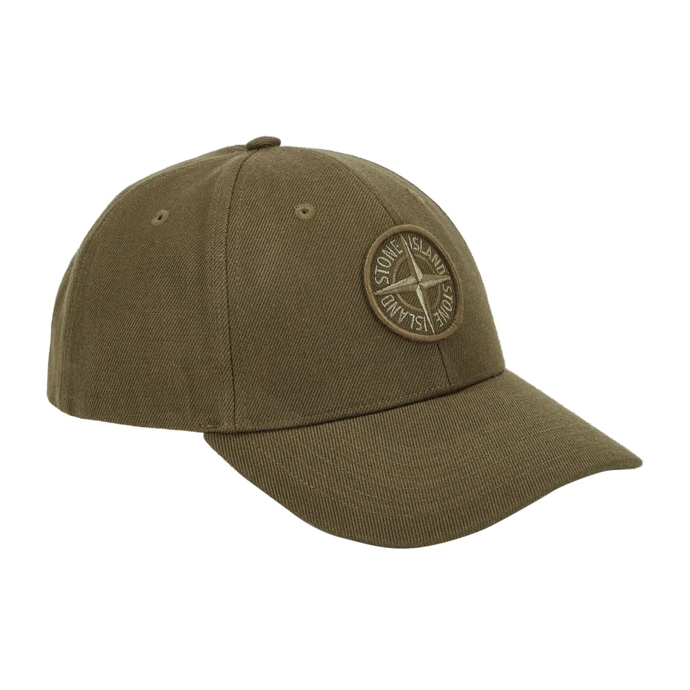 Stone Island Wol Polyester Gabardine Pet Green Heren