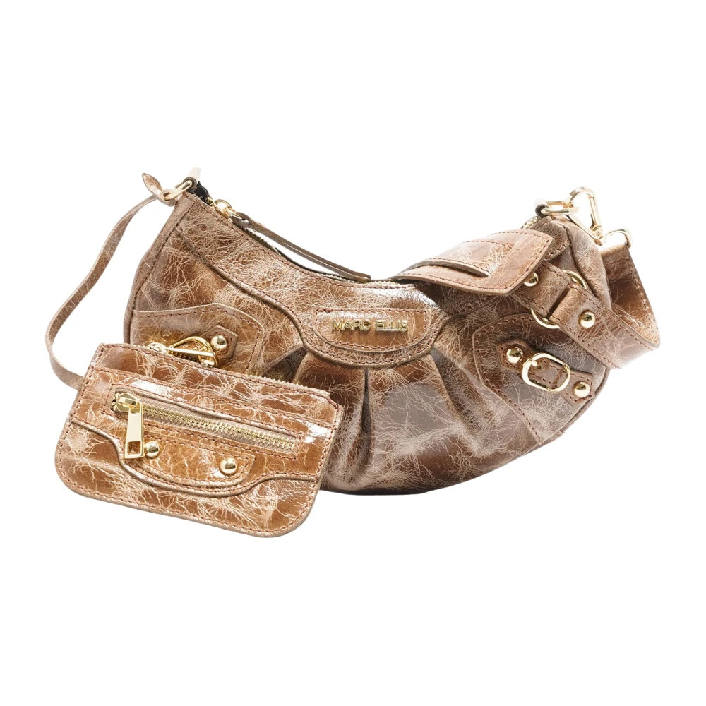 Marc Ellis Vintage Schoudertas met Studs Beige Dames