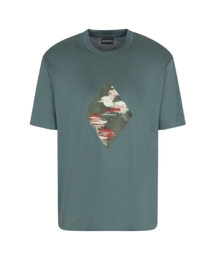 green-front-print-crew-neck-t-shirt