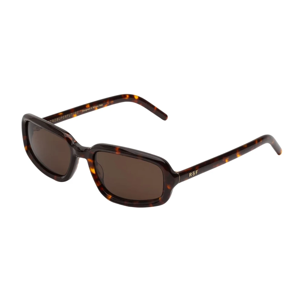 Retrosuperfuture Unisex Brown Mcw Troll Burnt Havana Sunglasses Acetate Havana Squared Normal - Image 3