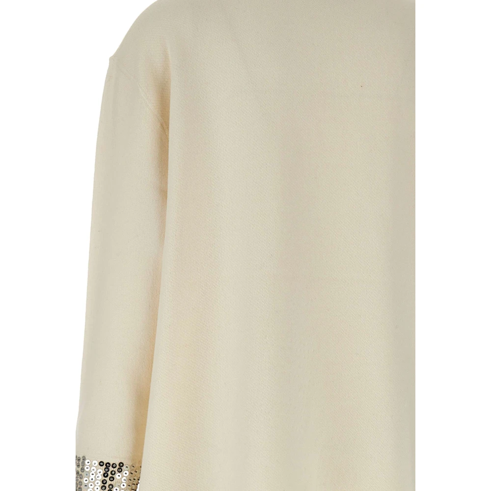 Kaos Pailletdetail Maxi Sweater Boter White Dames