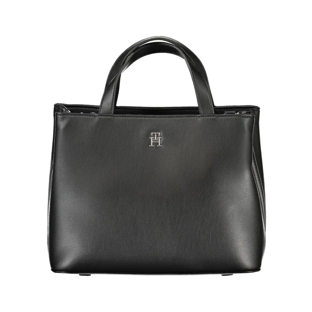 Tommy Hilfiger Zwarte Polyester Handtas met Verstelbare Band Black Dames