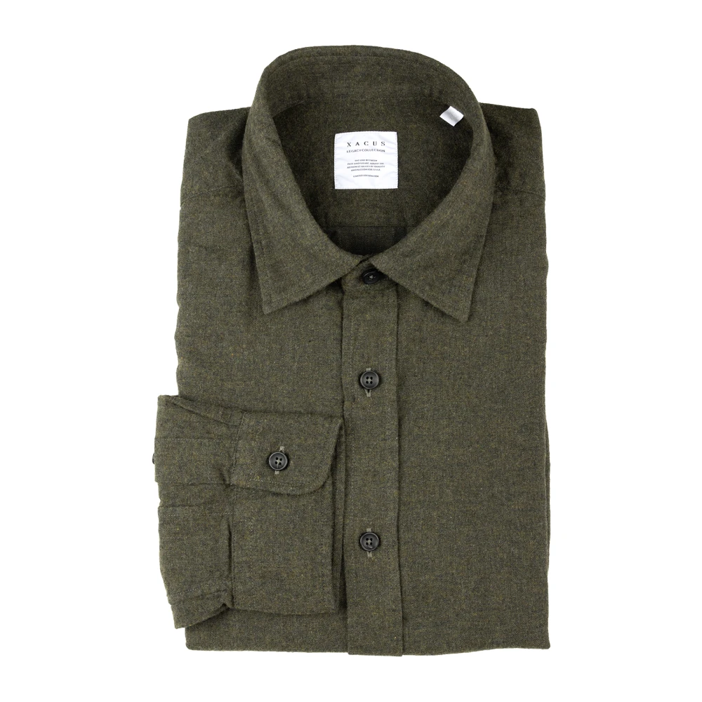 Xacus Klassiek Groen Overhemd Green Heren