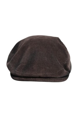 brown-cotton-newsboy-cap-with-logo