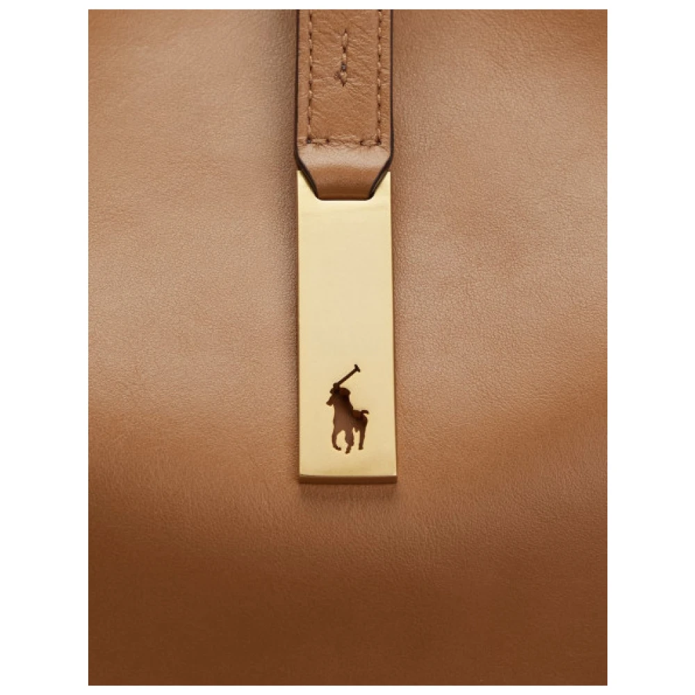 Polo Ralph Lauren Luxe leren zadeltas Beige Dames