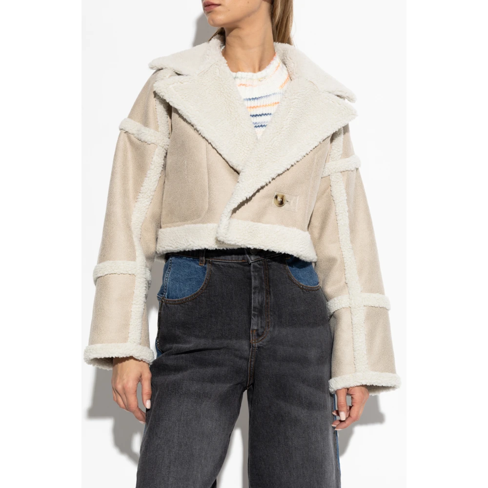 Munthe Omkeerbare imitatieleren jas Beige Dames