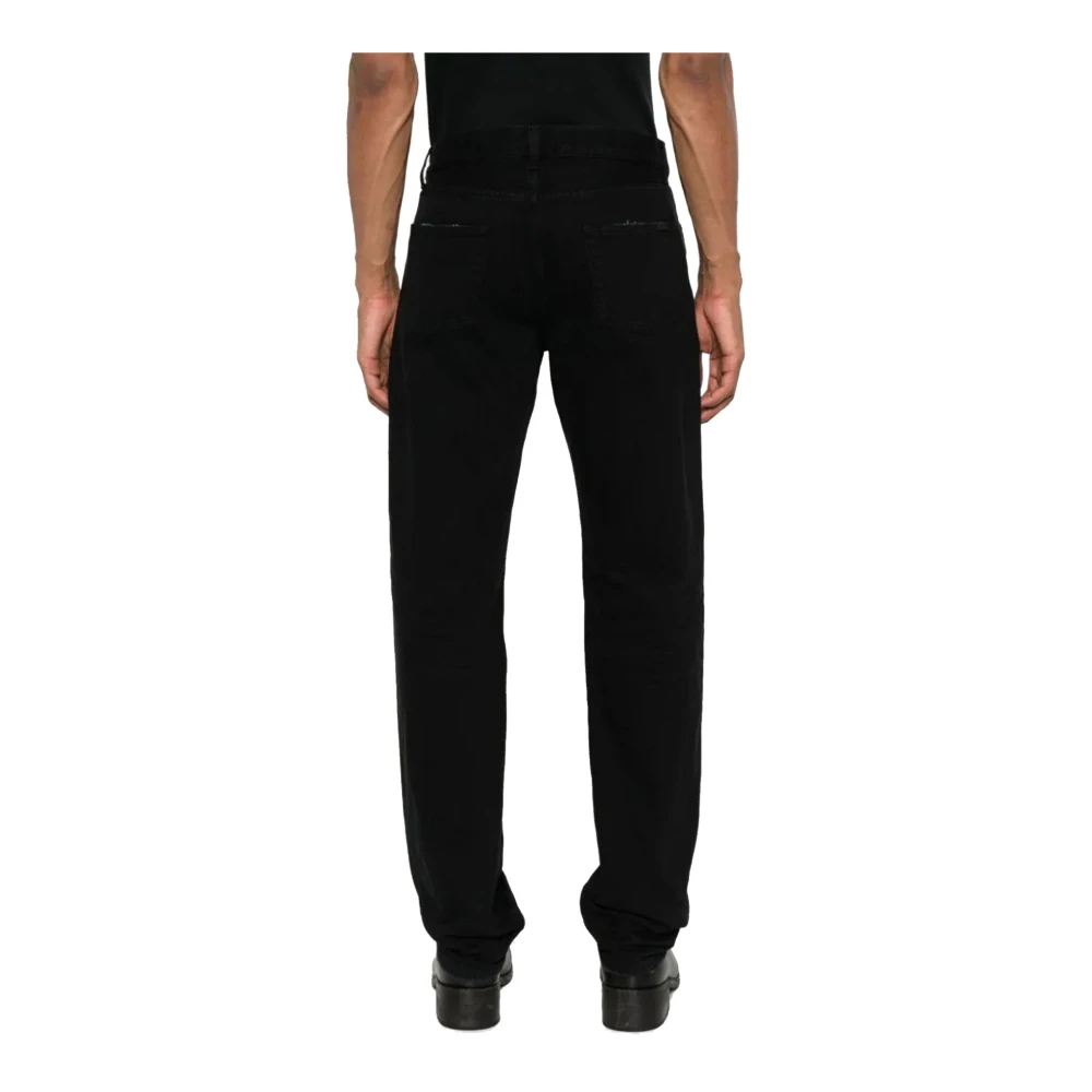 Saint Laurent Zwarte Katoenen Jeans Rechte Snit Black Heren