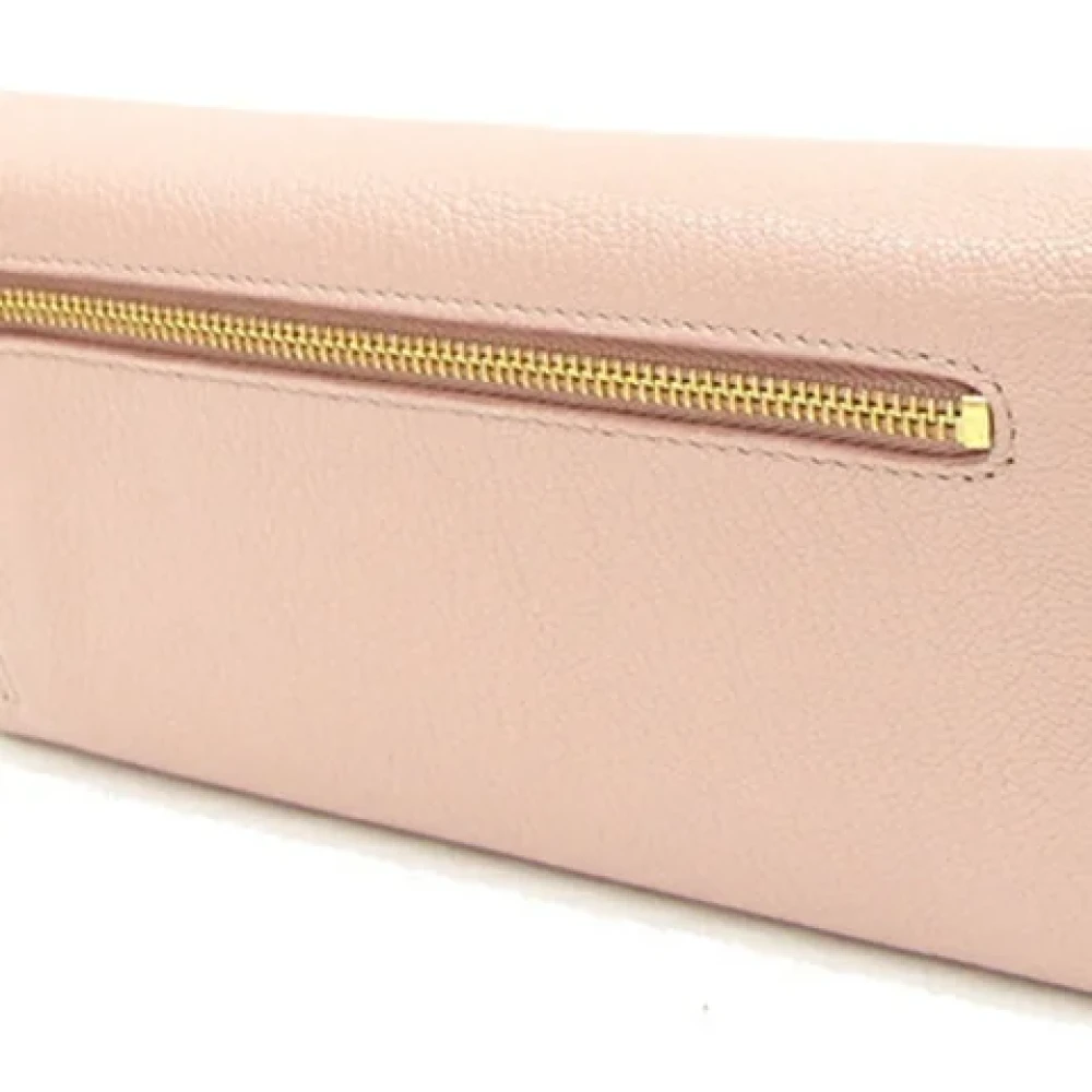 Miu Pre-owned Leather wallets Pink Dames