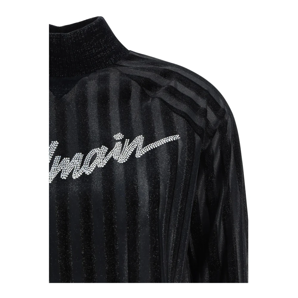 Balmain Hoge Hals Logo Sweater Vrouwen Semi-Transparant Black Dames