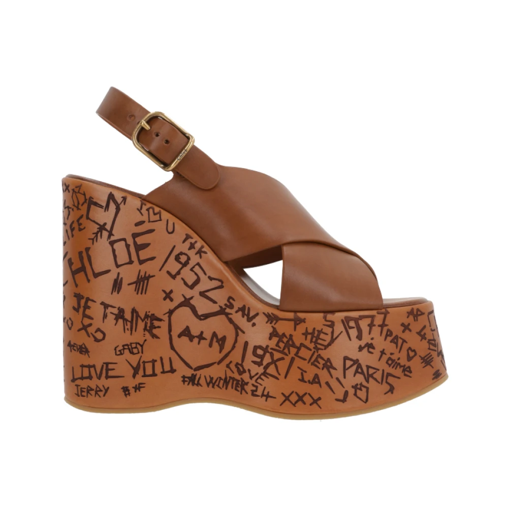 Chloé Women's Brown Wedges, 8 Uk, Maxime Wedge Sandals