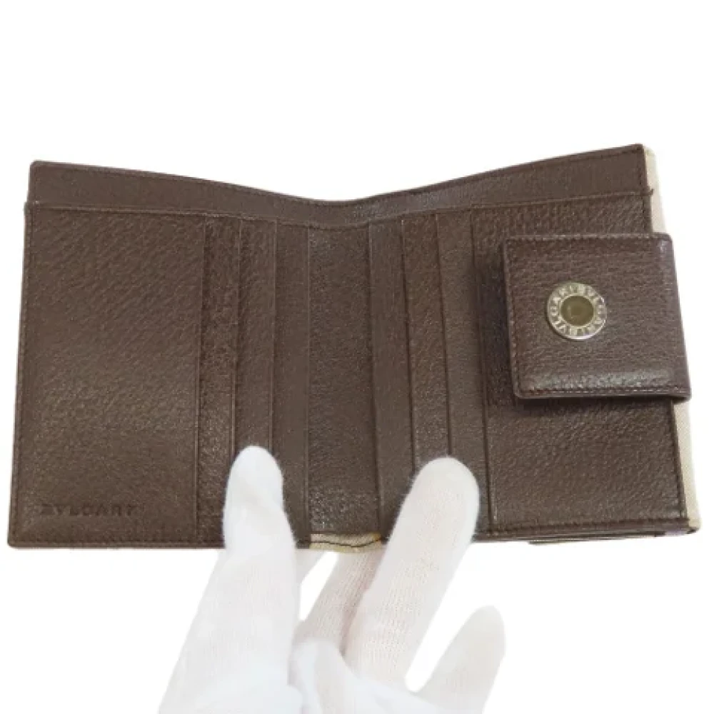 Bvlgari Vintage Pre-owned Canvas wallets Beige Dames