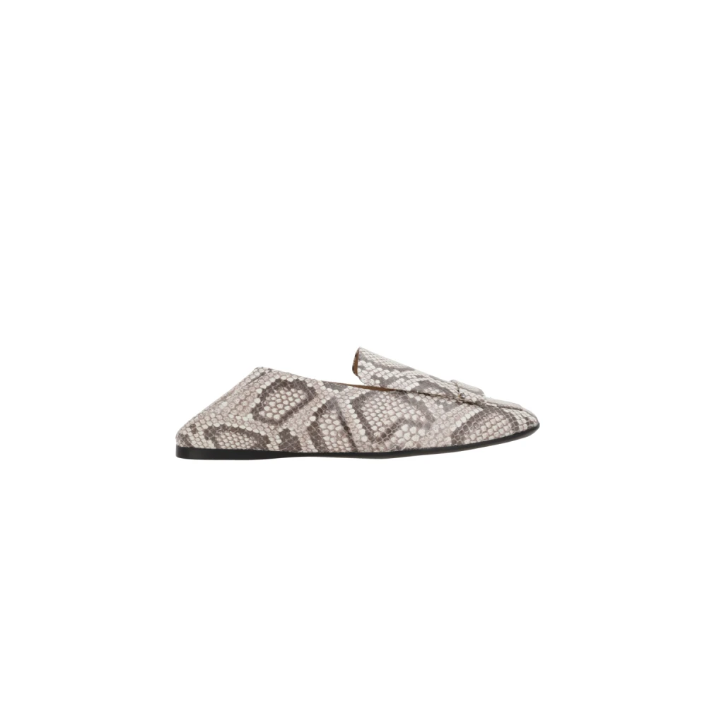 Sergio Rossi Python Print Slip-On Flats Gray Dames