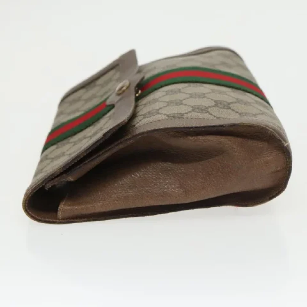 Gucci Vintage Pre-owned Leather clutches Beige Dames