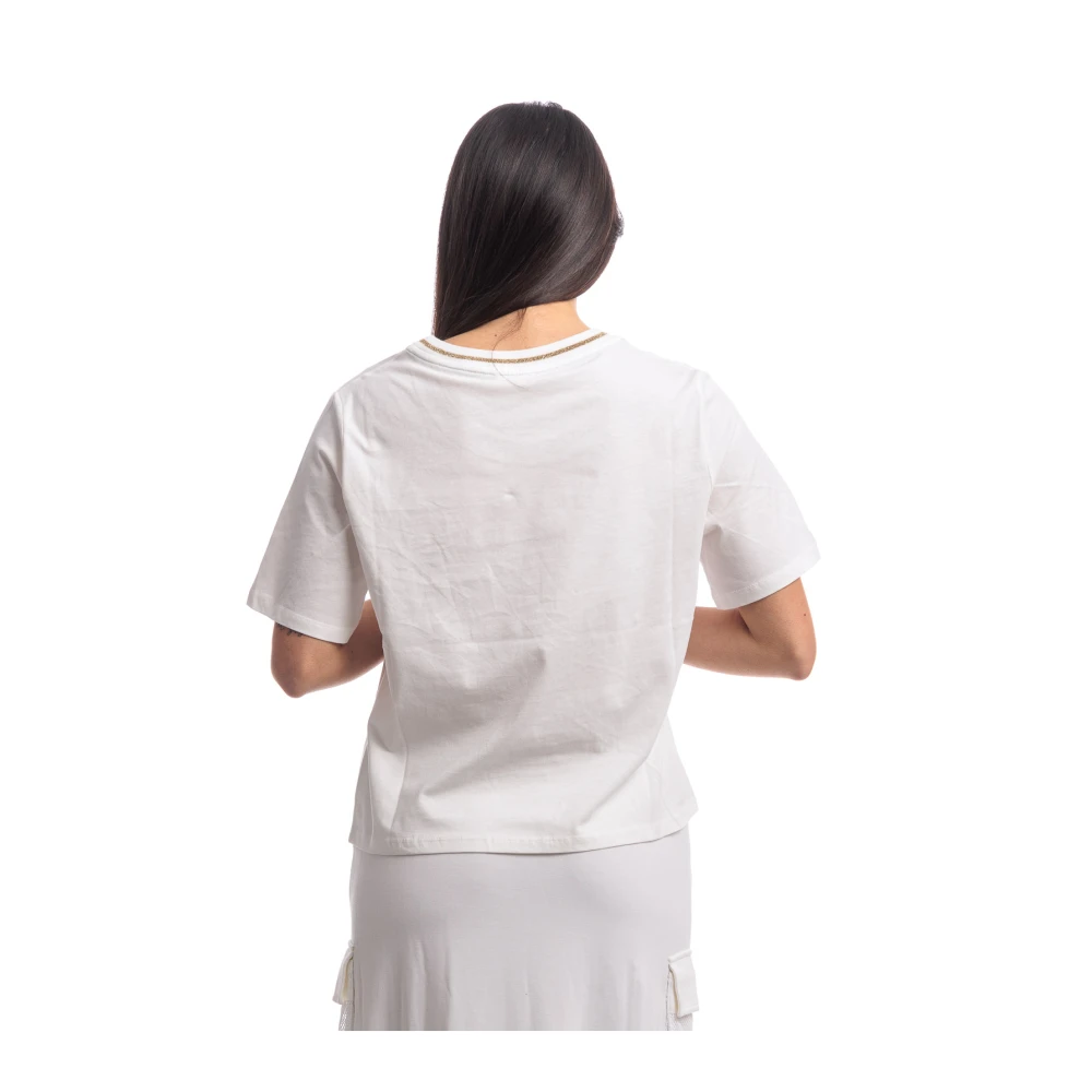 Liu Jo Stijlvol T-shirt voor Mannen en Vrouwen Beige Dames