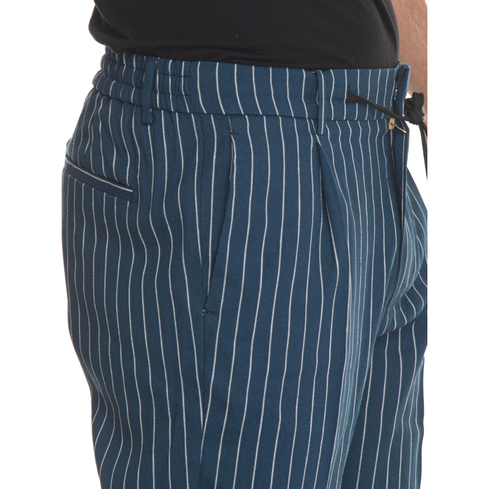 Berwich Gestreepte Kantstrik Linnen Broek Multicolor Heren