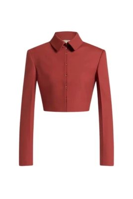 Tropical Wool Cropped Jacket