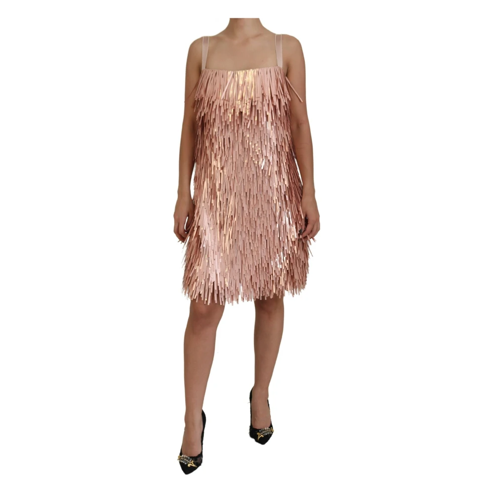 Dolce & Gabbana Women's Pink Elegant A-Line Tinsel Dress