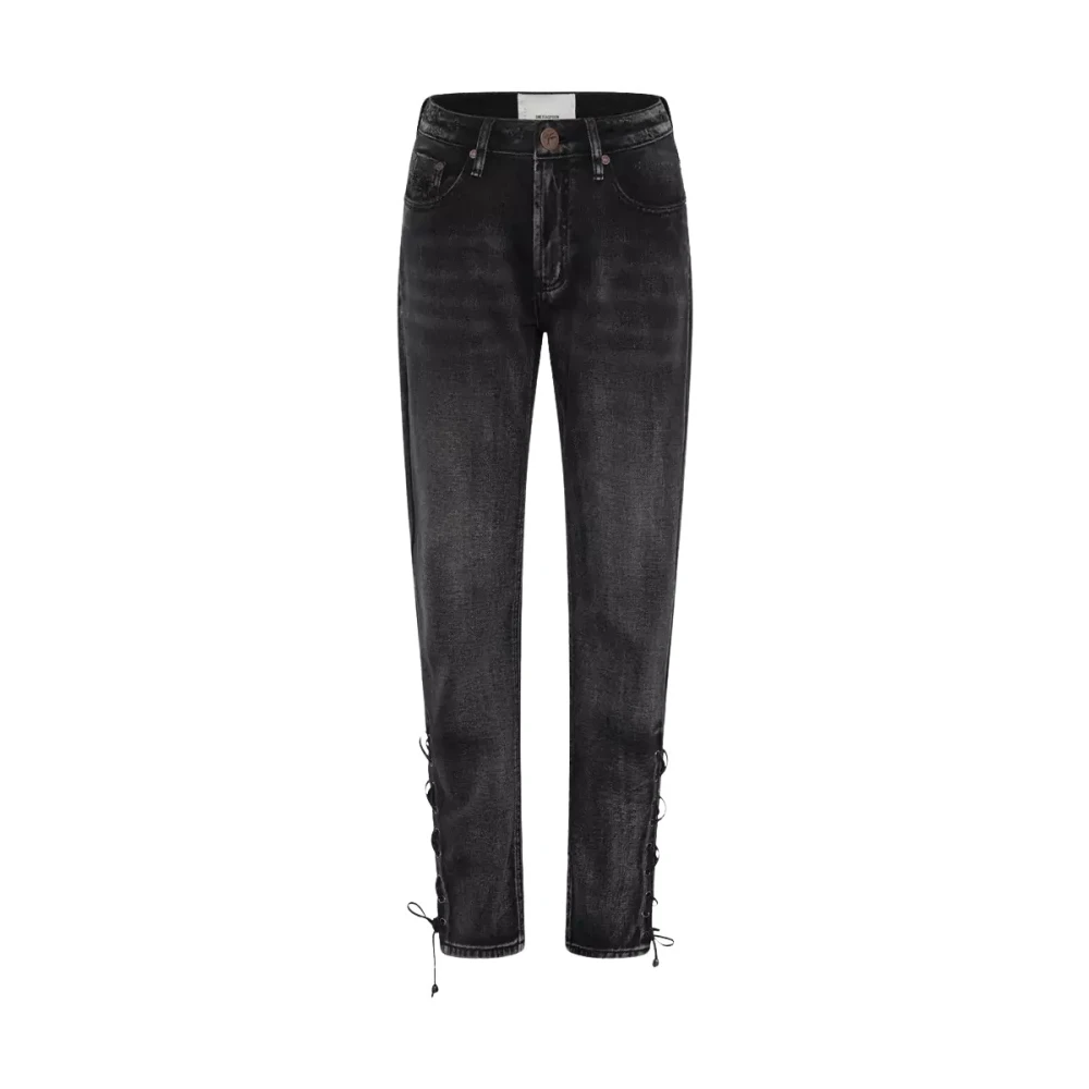 One Teaspoon Zwarte Baggy Jeans met Hoge Taille Black Dames
