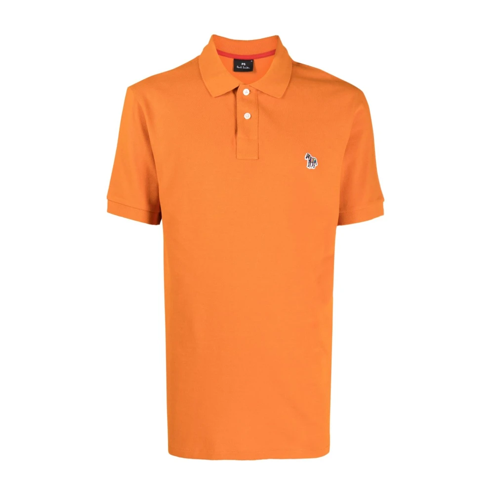 PS By Paul Smith Worteloranje Zebra-Patch Polo Shirt Orange Heren