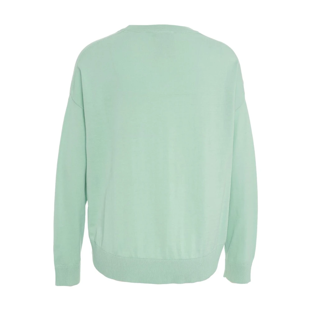 Semicouture Groene Gebreide Trui met Logoborduursel Green Dames