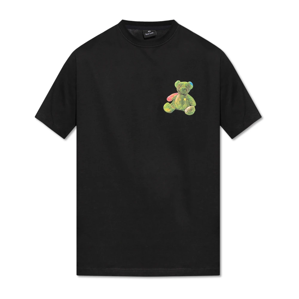 PS By Paul Smith Bedrukt T-shirt Black Heren