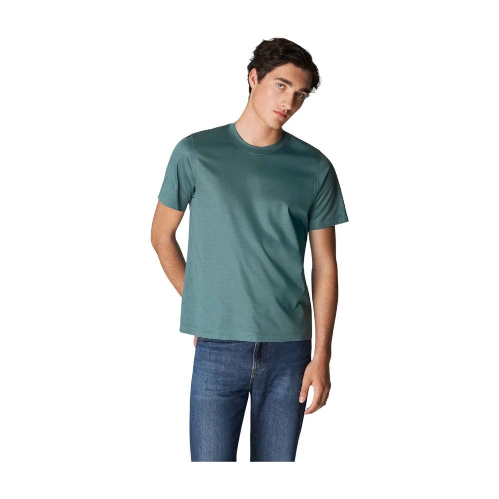 Eton Luxe Filo di Scozia T-shirt Green Heren