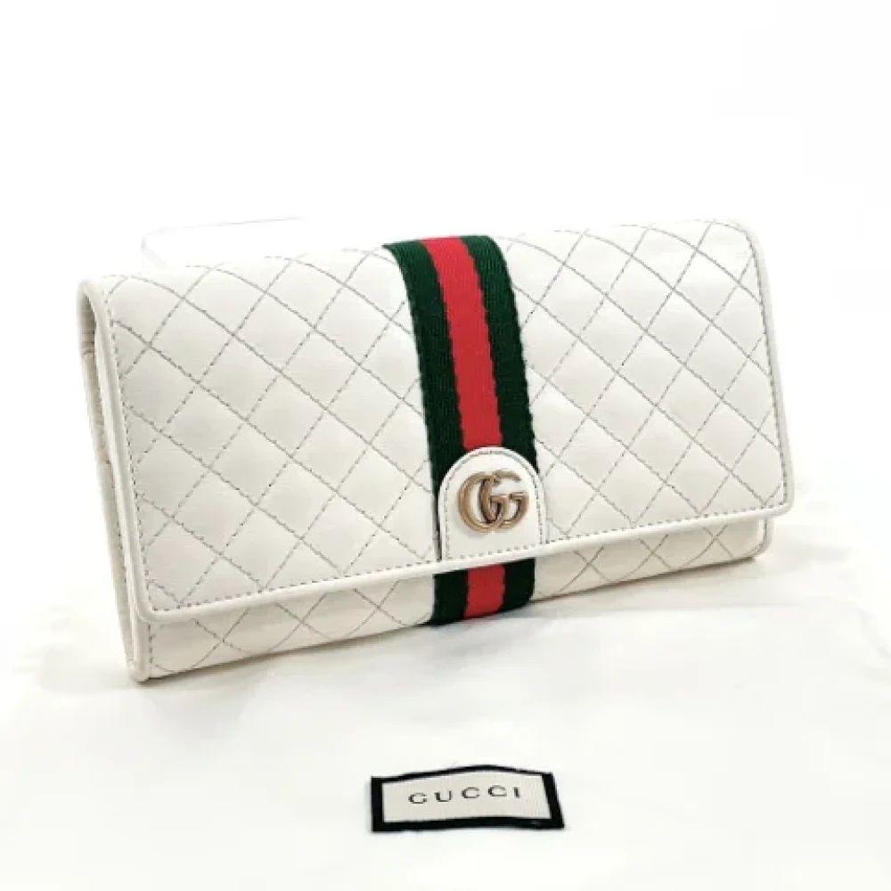 Gucci Vintage Pre-owned Leather wallets White Dames