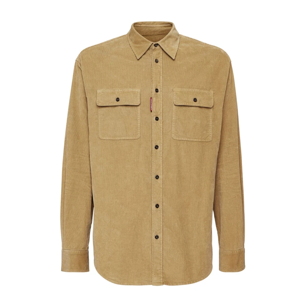 Dsquared2 Beige Corduroy Shirt Aw24 Beige Heren