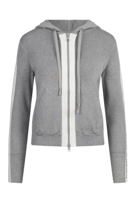 Bicolour Knit Zip Hoodie