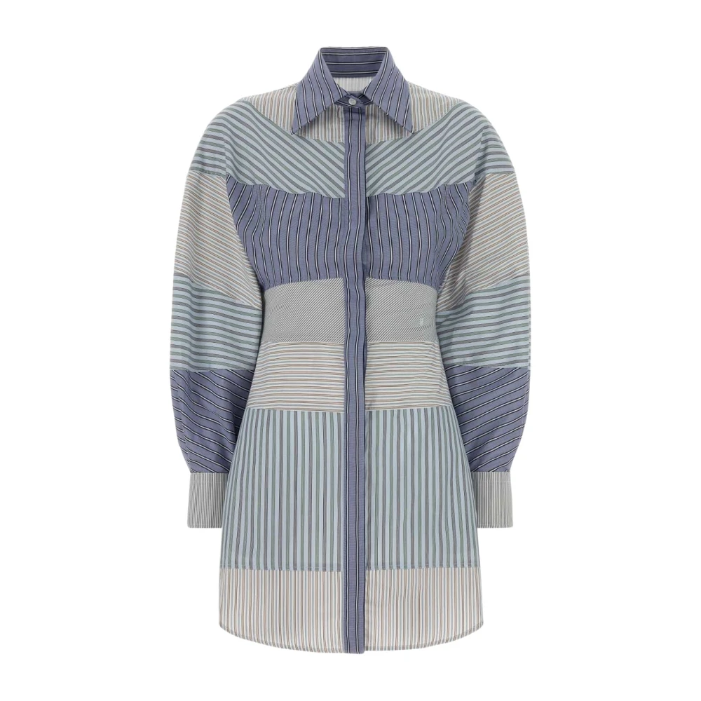 Moschino Women's Multicolor Shirt Dresses, S, Printed Poplin Shirt Dress