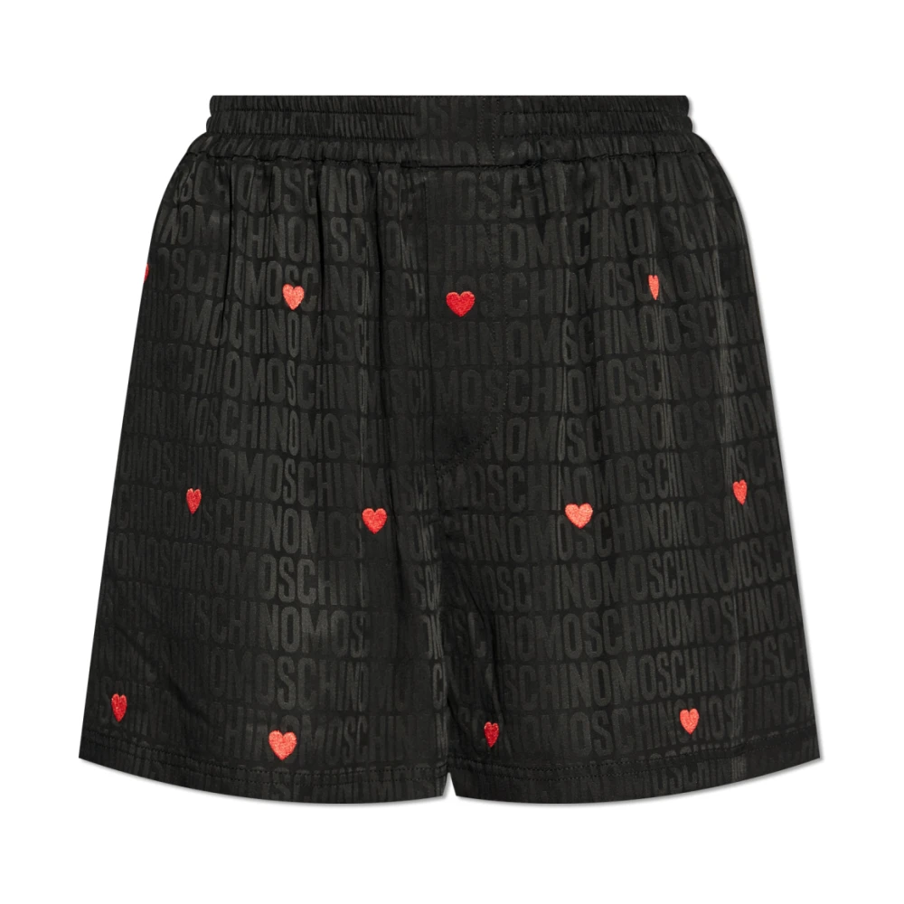 Moschino Shorts met geborduurd patroon Black Dames