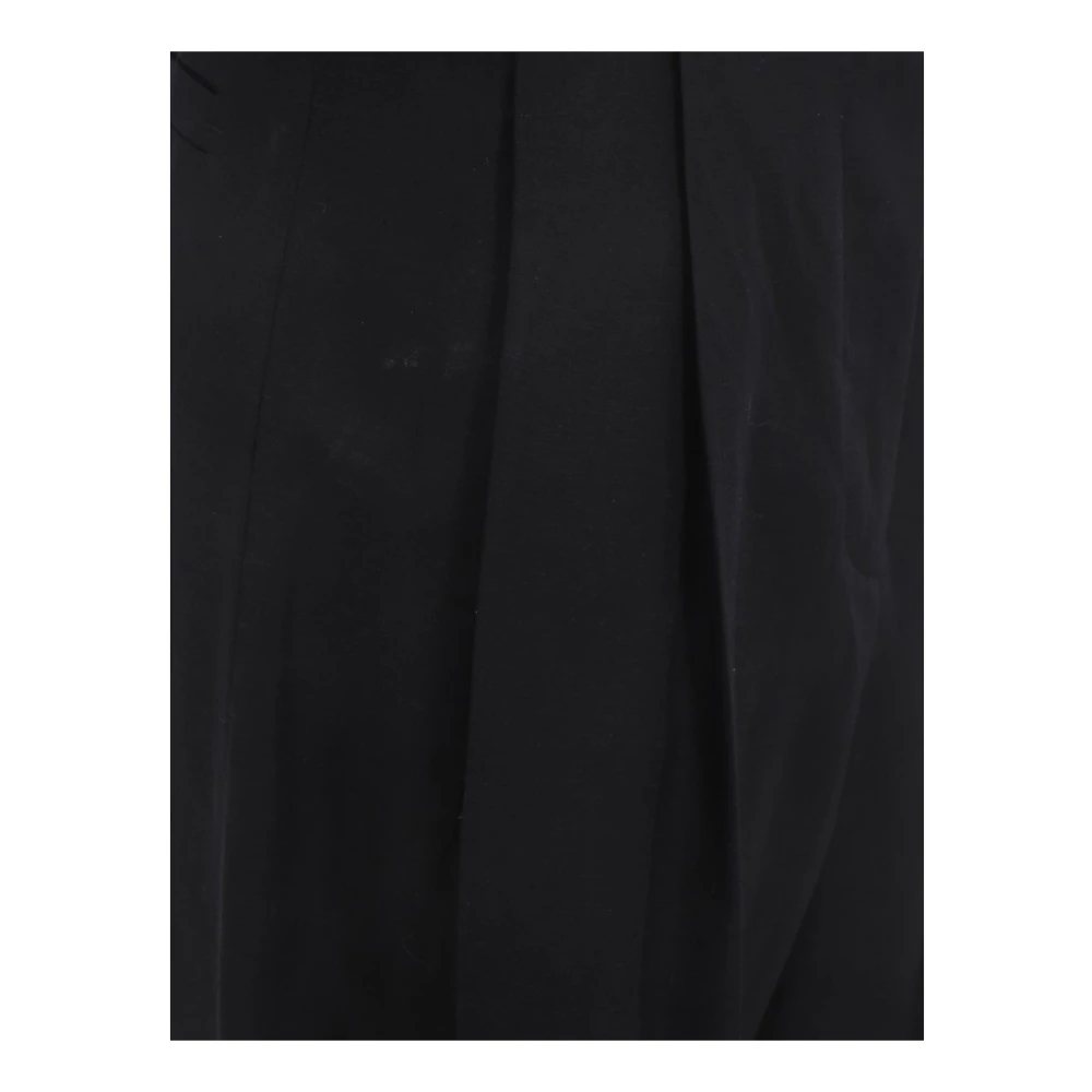 Salvatore Ferragamo Zijden en Linnen Wijde Pijp Broek Black Dames