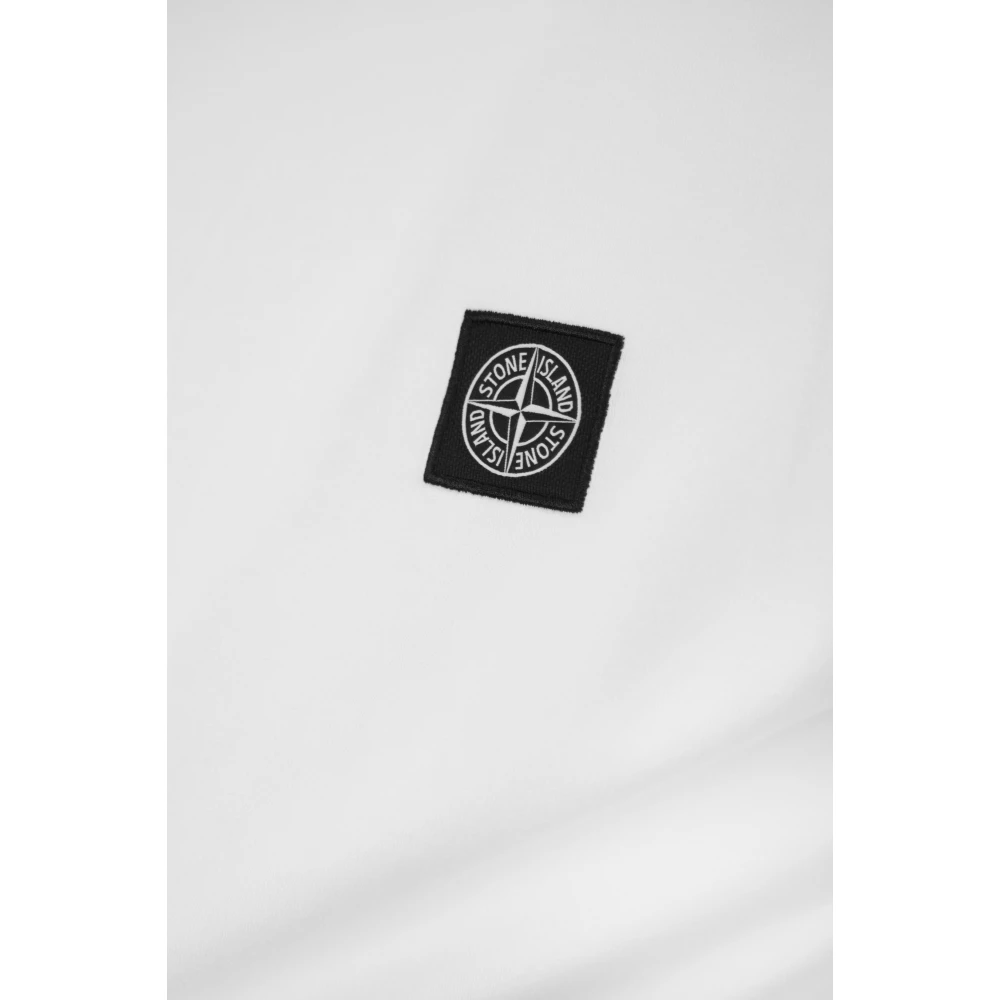 Stone Island Wit Katoenen T-shirt met Logo Patch White Heren