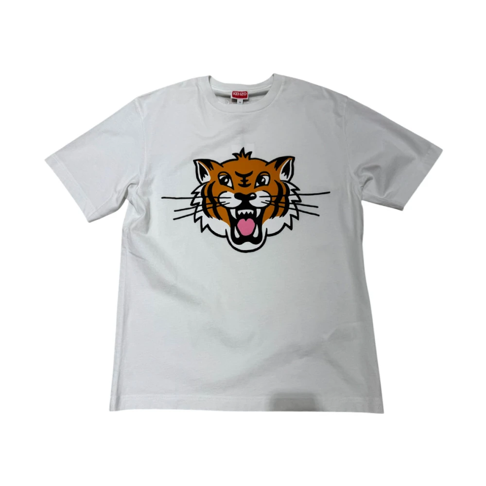 Kenzo Logo Tiger T-shirt Gemaakt in Portugal White Heren