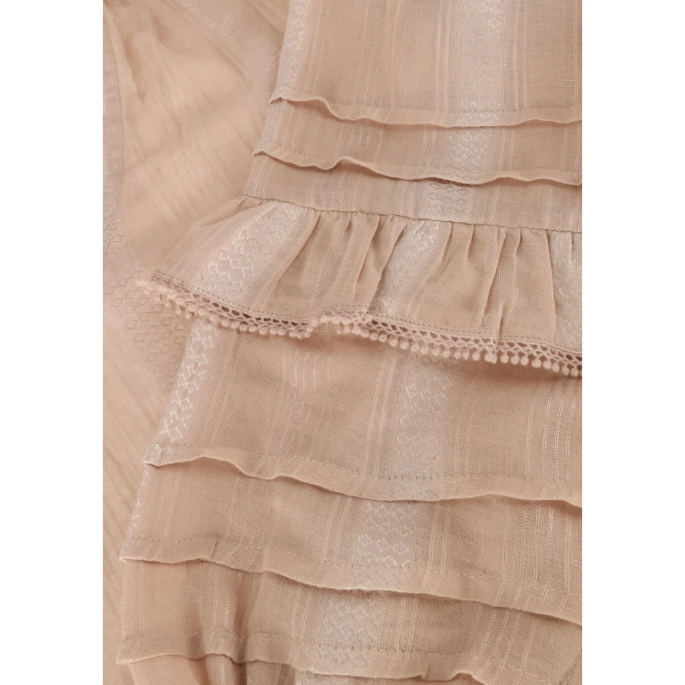 Ibana Stijlvolle Beige Blouse met Ruches Beige Dames