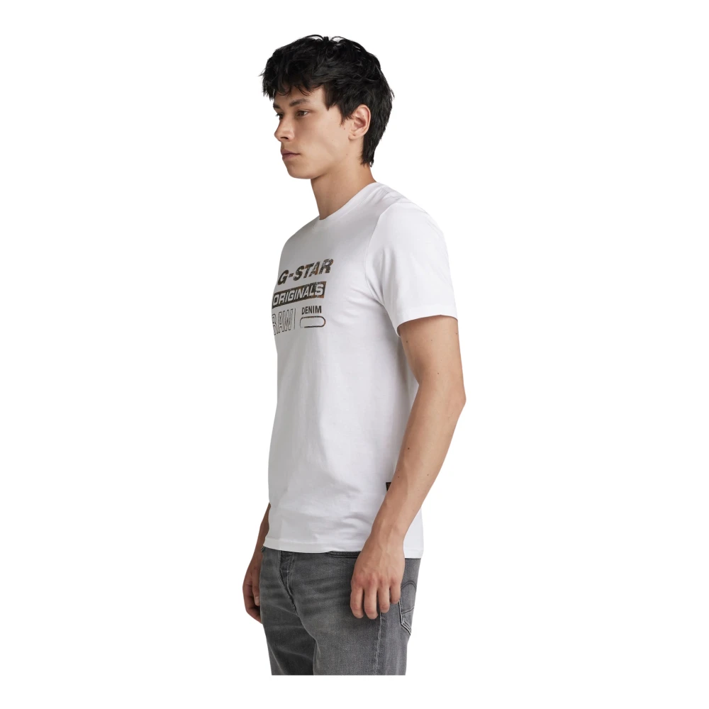 G-Star Slim Distressed Originals T-shirt met korte mouwen White Heren