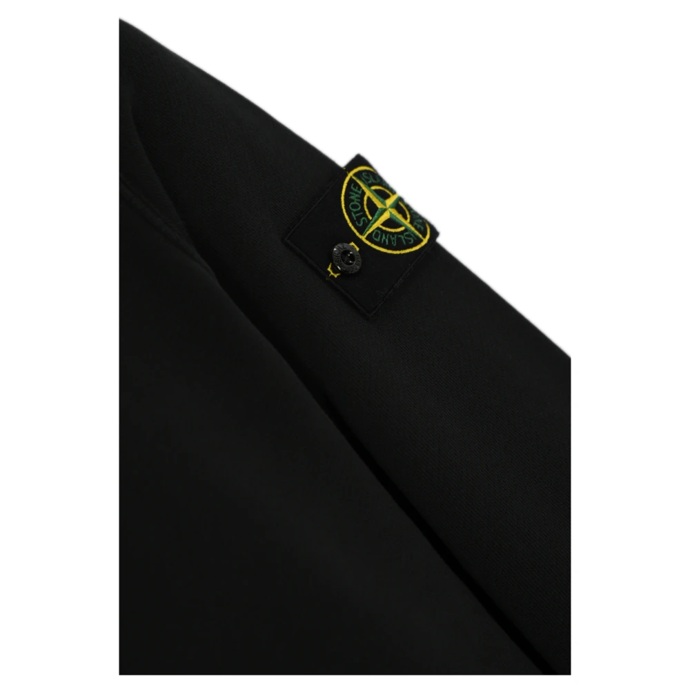 Stone Island Zwarte Katoenen Trui Lange Mouw Black Heren