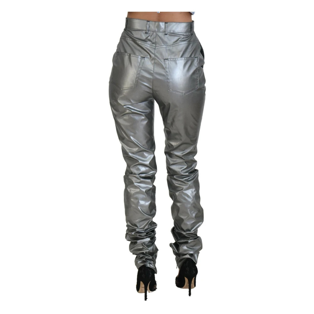Dolce & Gabbana Hoge Taille Skinny Broek Gray Dames