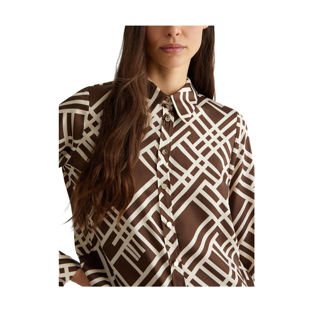 Liu Jo Elegante Zwarte Blouse Brown Dames