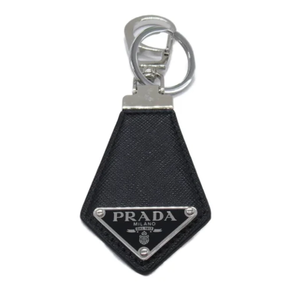 Prada Vintage Pre-owned Leather key-holders Black Dames