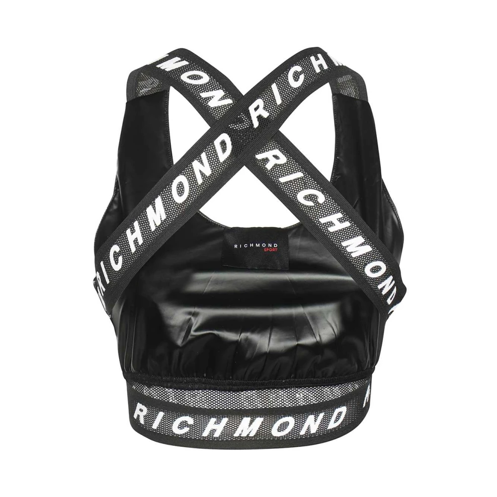 John Richmond Logo Gestreepte Top Black Dames