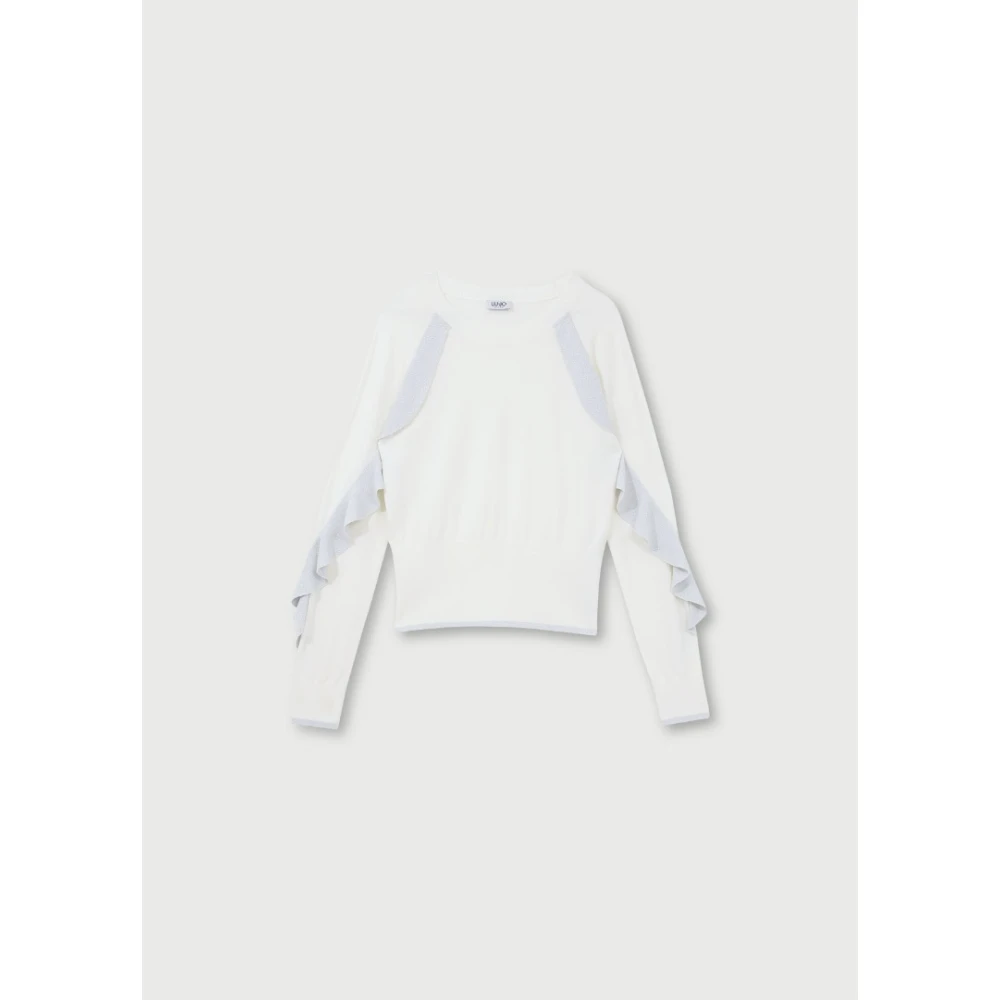 Liu Jo Eco Ruffle Jersey Sweater White Dames