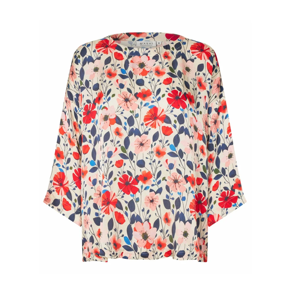 Masai Women's Multicolor 3/4 Sleeve Blouse - Blouses - L - Blouses & Shirts