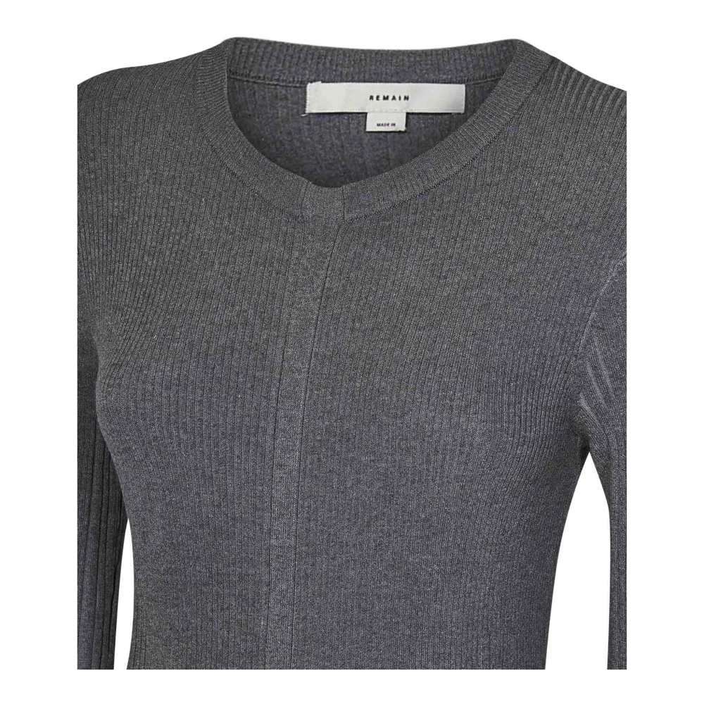 Remain Birger Christensen Grijze Jurk Aw24 Elegante Stijl Gray Dames